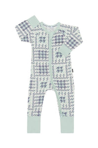 Wonderfresh Zip Wondersuits - Pastel Breeze Mint Houndstooth