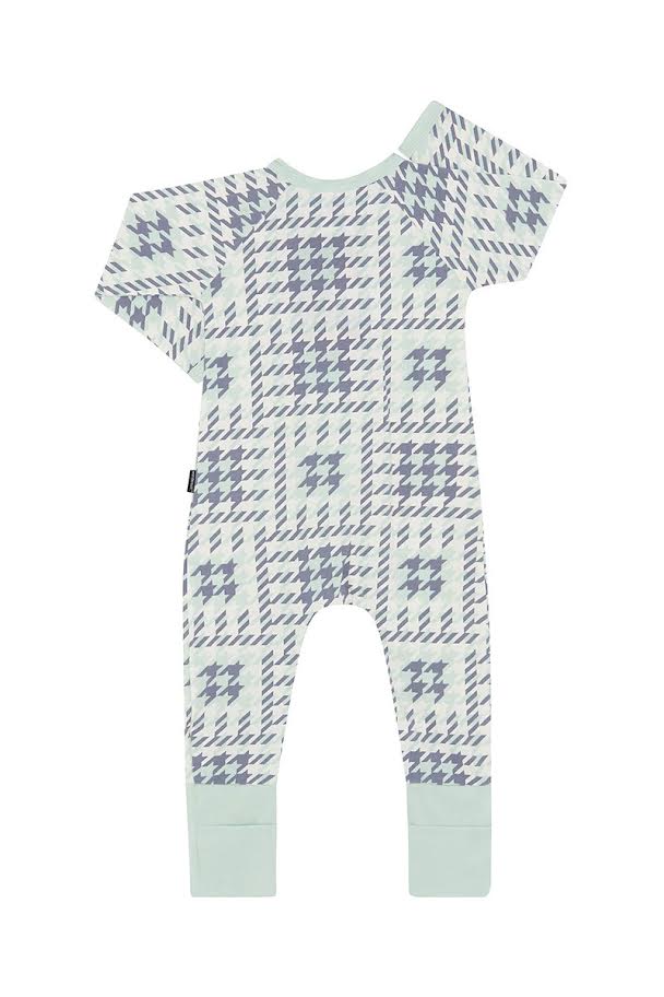 Wonderfresh Zip Wondersuits - Pastel Breeze Mint Houndstooth