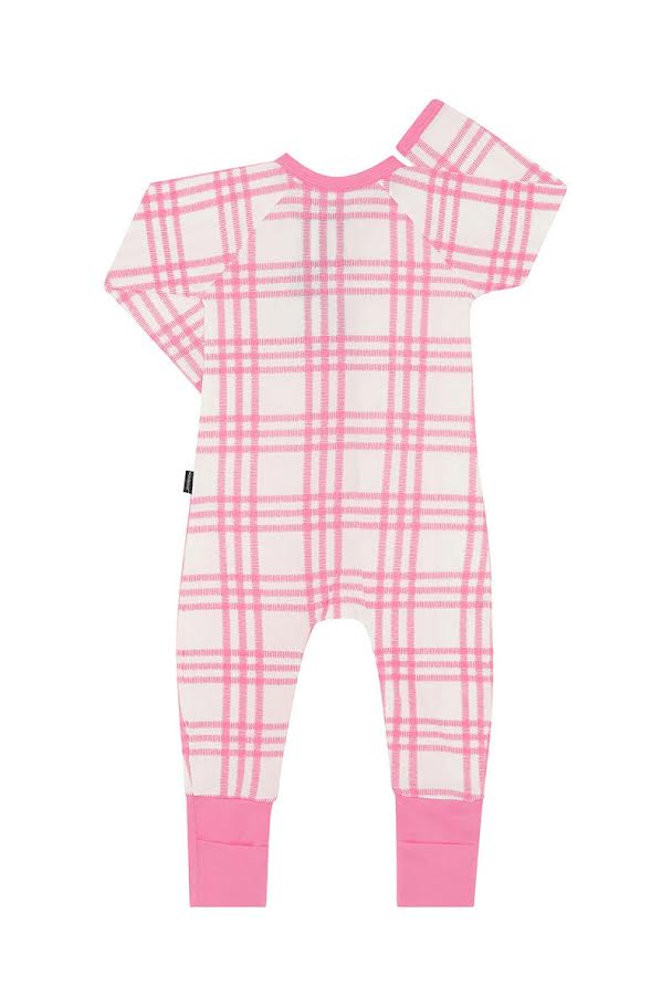 Wonderfresh Zip Wondersuits - Big Check Pink