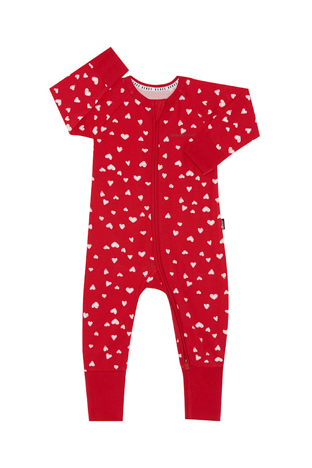 Bonds Zip Wondersuit - Minnie Hearts Parisian Red